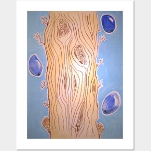 Abstract tree with plums Posters and Art